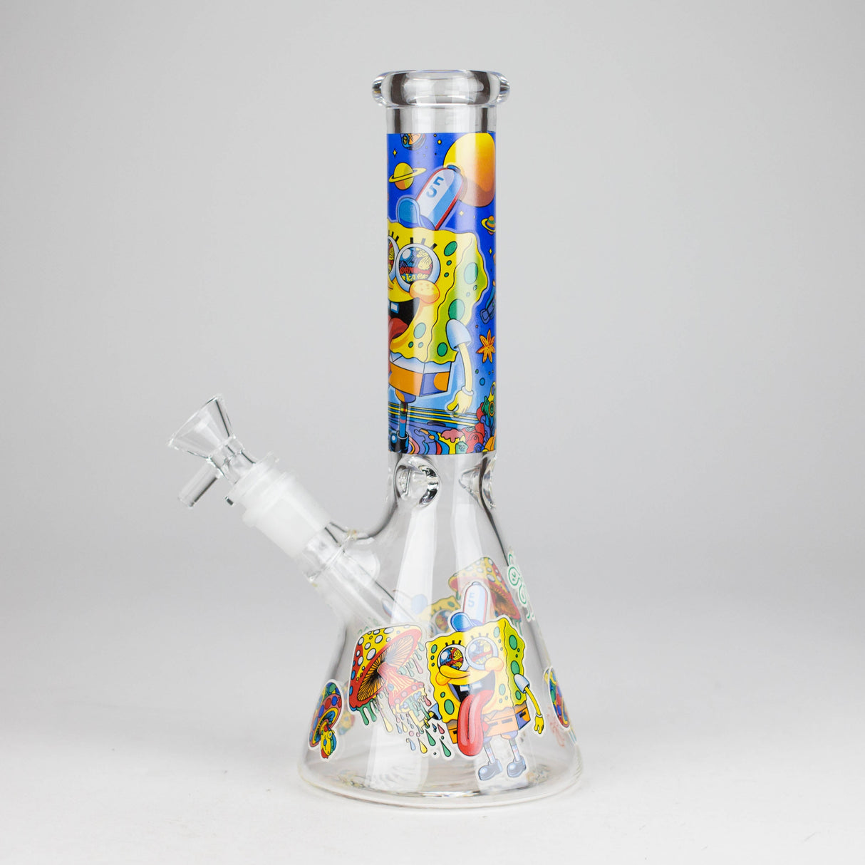 10" Glow-in-the-Dark Glass Bong with Cartoon Sponge Design Glass bong 777 Smoke