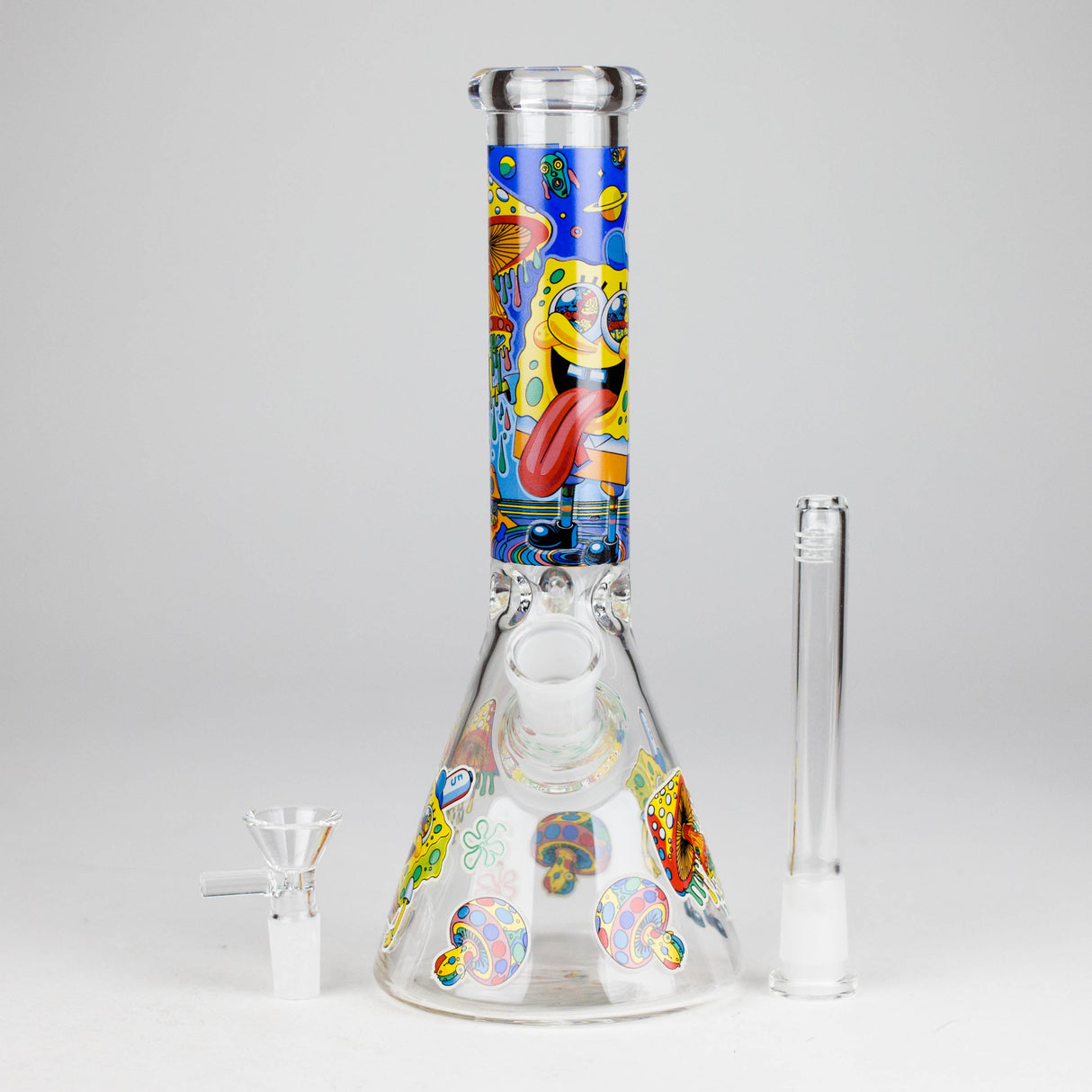 10" Glow-in-the-Dark Glass Bong with Cartoon Sponge Design Glass bong 777 Smoke