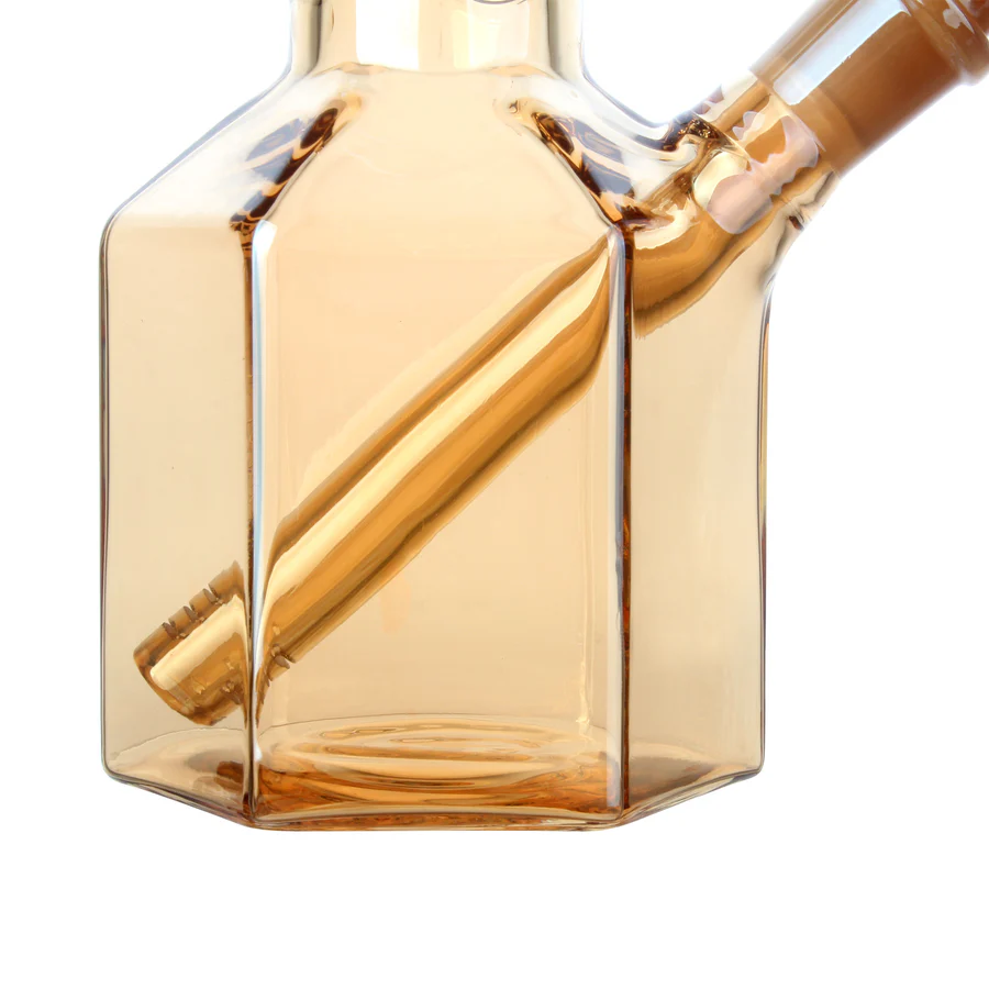 Fortune | 12" Hexagon Electroplated Barrel Base Glass Bong Glass Bong Fortune