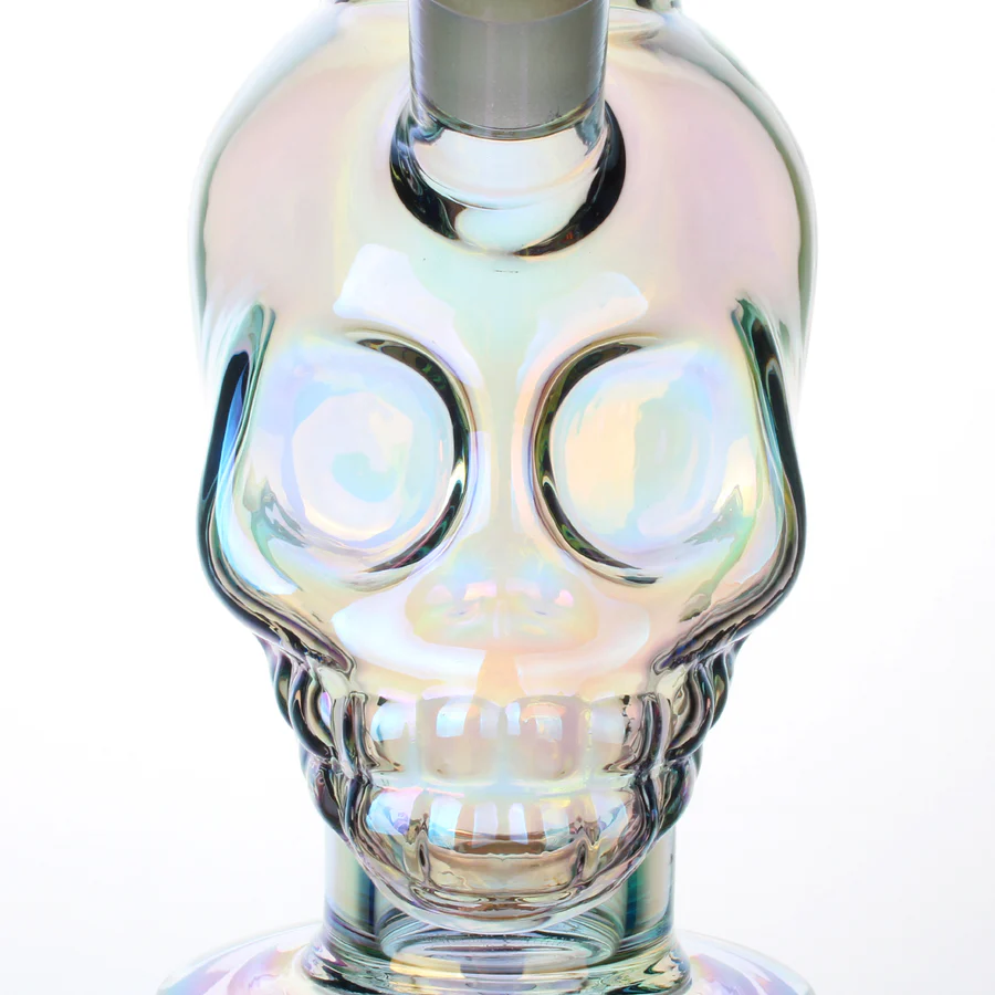 Fortune | 14" 7mm Electroplated Skull Glass Bong Glass Bong Fortune