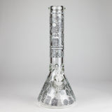 14" Glow-in-the-Dark Egyptian Design Beaker Bong – 7mm Thick Glass Bong Small Biz Distributors