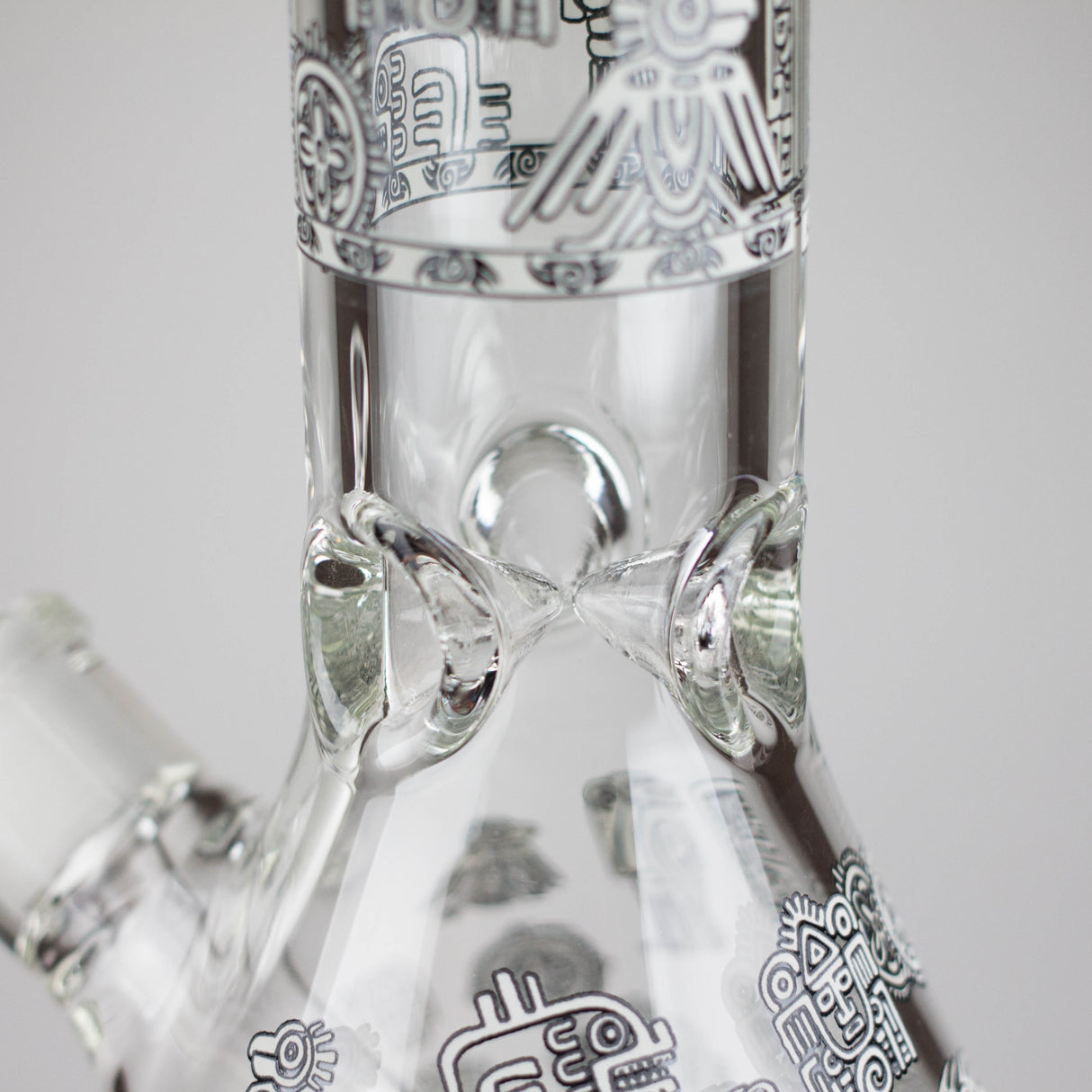 14" Glow-in-the-Dark Egyptian Design Beaker Bong – 7mm Thick Glass Bong Small Biz Distributors
