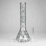 14" Glow-in-the-Dark Egyptian Design Beaker Bong – 7mm Thick Glass Bong Small Biz Distributors