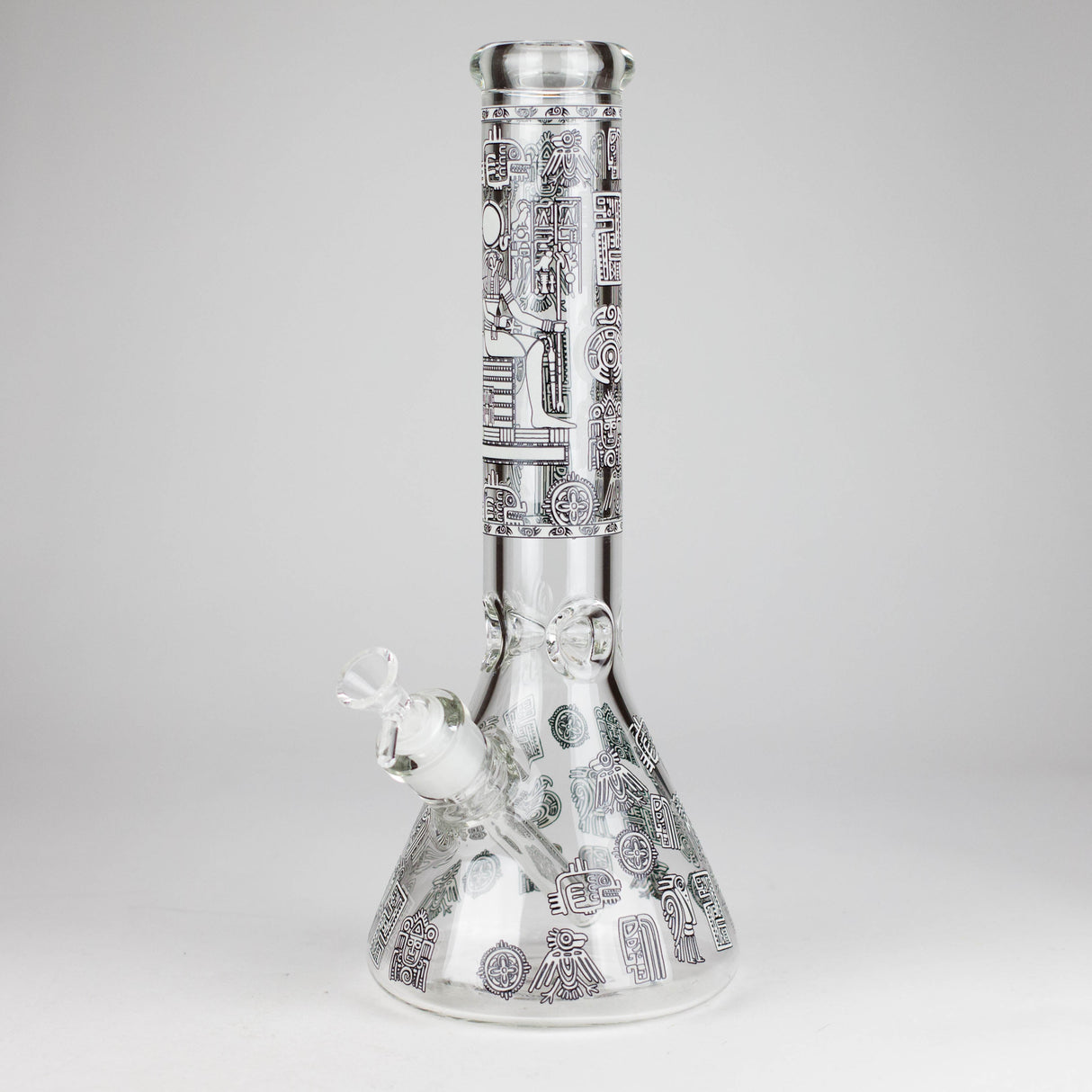14" Glow-in-the-Dark Egyptian Design Beaker Bong – 7mm Thick Glass Bong Small Biz Distributors
