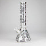 14" Glow-in-the-Dark Egyptian Design Beaker Bong – 7mm Thick Glass Bong Small Biz Distributors