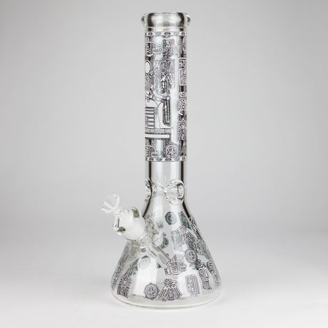 14" Glow-in-the-Dark Egyptian Design Beaker Bong – 7mm Thick Glass Bong Small Biz Distributors