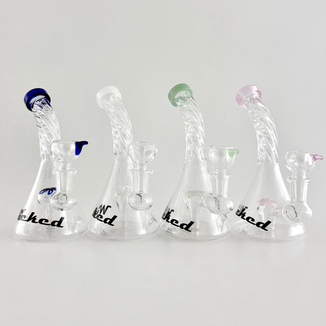 Wicked | 6" Swirl Dab Rig Glass Bong Super Supplys Inc