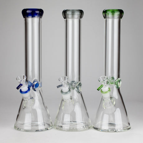 14" Thick: 7mm Heavy Base Beaker Glass Bong 5-Colors Glass Bong HALLO GLASS