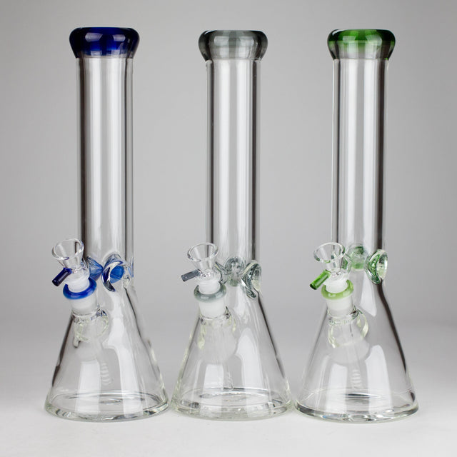14" Thick: 7mm Heavy Base Beaker Glass Bong 5-Colors Glass Bong HALLO GLASS