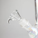 8" Shiny Beaker Bong with Ribbed Base, Color Amber Glossy and Rainbow Glass Bong HALLO GLASS