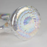 10" Shiny Beaker Ribbed Base Bolt IC with Handle Slide, Color Amber Glossy and Rainbow Glass Bong HALLO GLASS