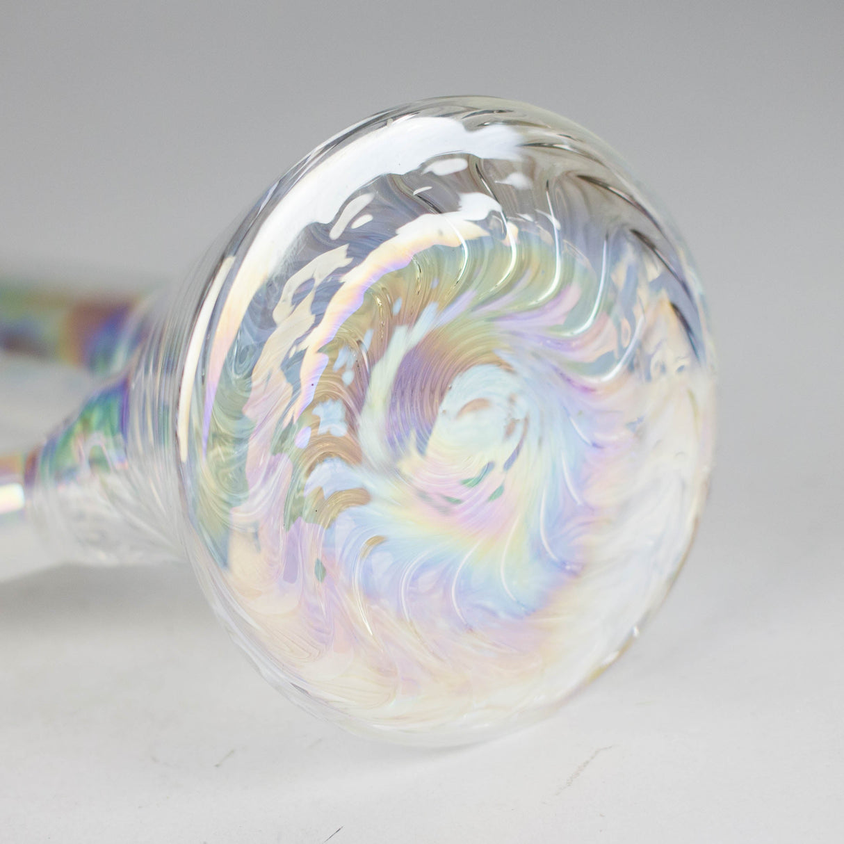 8" Shiny Beaker Bong with Ribbed Base, Color Amber Glossy and Rainbow Glass Bong HALLO GLASS