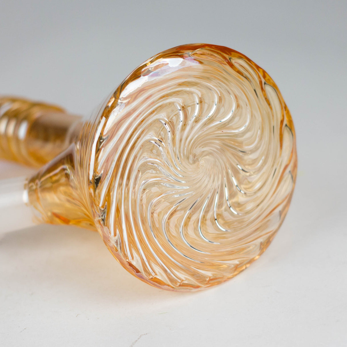 8" Shiny Beaker Bong 6 Rings Mouth Ring with Handle Slide, Color Amber Glossy and Rainbow Glass Bong HALLO GLASS