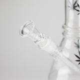 8" Beaker Bong Multi Color, Leaf Sticker Glass Bong HALLO GLASS