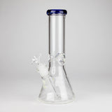 10" Thickness: 5mm Heavy Beaker Bongs, 3Pc Color Rim Glass Bong HALLO GLASS