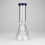 10" Thickness: 5mm Heavy Beaker Bongs, 3Pc Color Rim Glass Bong HALLO GLASS