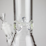 10" Thickness: 5mm Heavy Beaker Bongs, 3Pc Color Rim Glass Bong HALLO GLASS