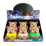Street-Style Bear Herb Grinders – Assorted Colors-6CT DisplayPack Super Supplys Inc
