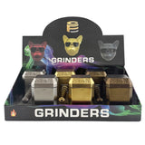 Hammer Style 4-Piece Metal Grinder with Built-In Pipe – Assorted Colors-6CT Displaypack Super Supplys Inc