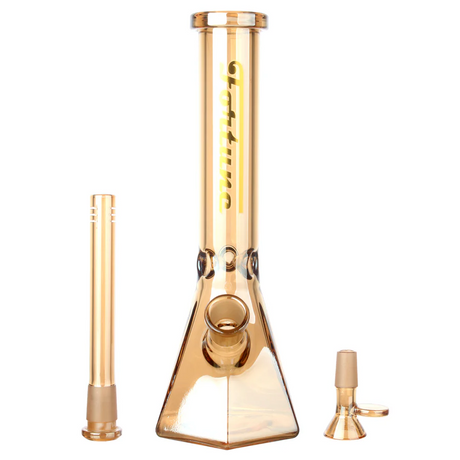 Fortune | Electroplated 10" 5mm Hexagon Glass Beaker Bong - 4 Assorted Colours Glass Bong Fortune