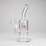 9" 2-in-1 Color accented Glass Dag Rig with Percolator Glass Bong 777 Smoke Pink