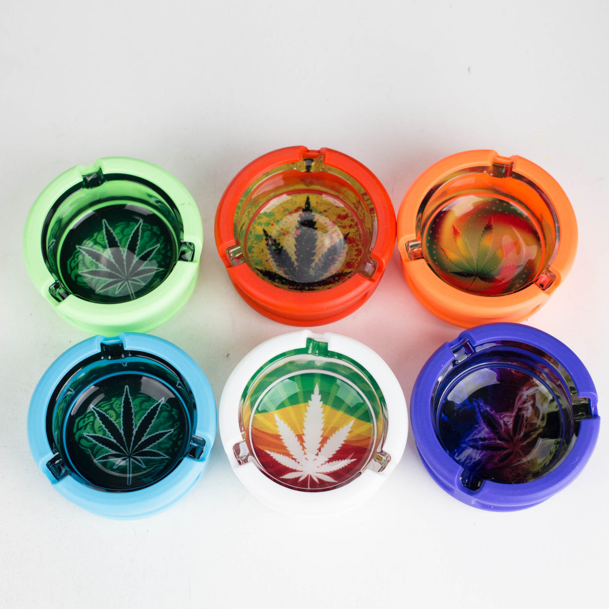 Glow-in-the-Dark Premium Glass Ashtray – Box of 6 Glass Ashtray 777 Smoke