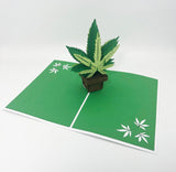 Intricate Greetings | Cannabis Leaf 3D Pop-Up Card – For Any Occasion Holiday · Anniversary Intricate Greetings