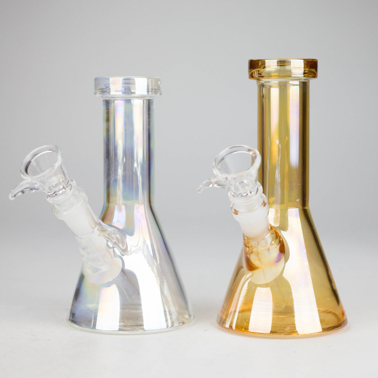 6" Heavy Shiny Beaker Bong with Down Stem Glass Bong HALLO GLASS