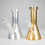 6" Heavy Shiny Beaker Bong with Down Stem Glass Bong HALLO GLASS