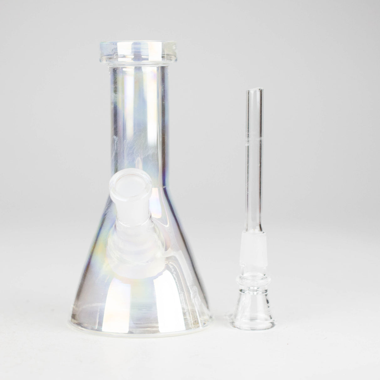 6" Heavy Shiny Beaker Bong with Down Stem Glass Bong HALLO GLASS