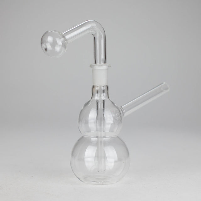 6" Snooper Double Ball Clear Bong Glass Bong HALLO GLASS