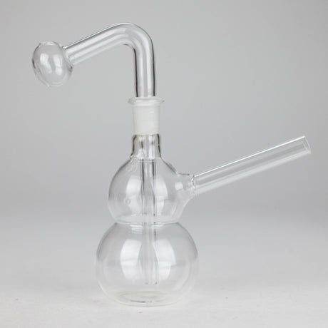6" Snooper Double Ball Clear Bong Glass Bong HALLO GLASS