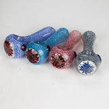 (2pc Set) 5" Sunflower Heavy Designer Peanut Glass Pipe HALLO GLASS