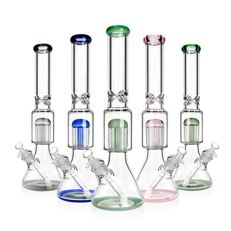 17.5" 9mm 12 Tree Arm Perc Beaker Bong Glass Bong Small Biz Distributors