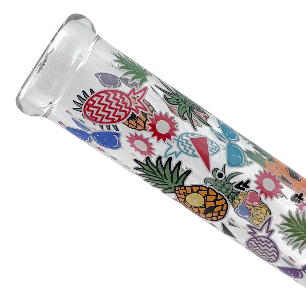 14" Glass Beaker Bong – 7mm Thick with Sticker Art Designs Glass Bong Super Supplys Inc