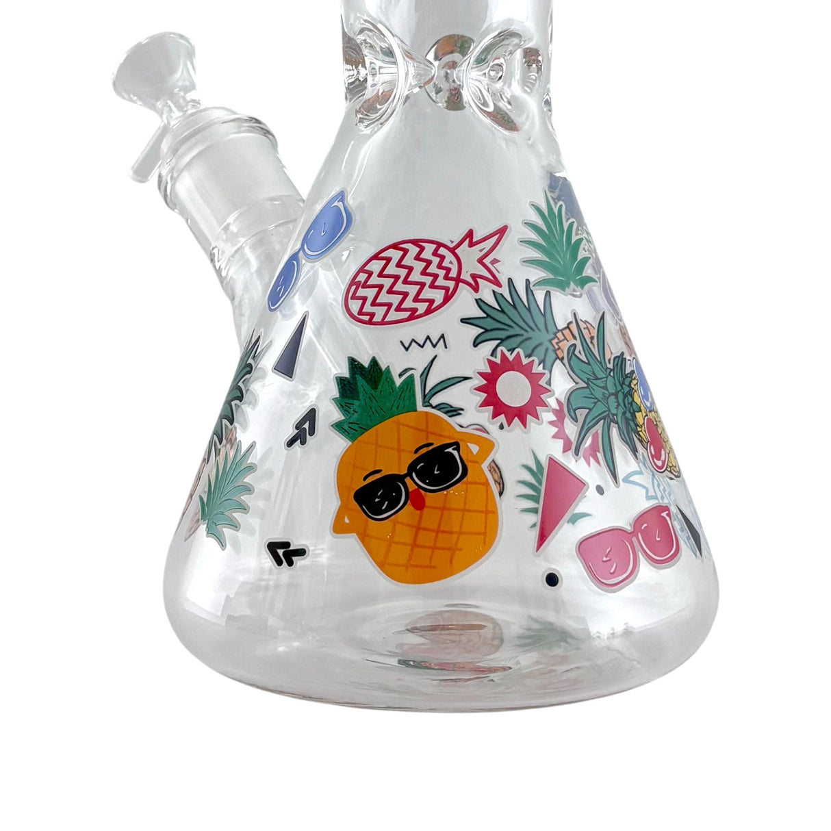 14" Glass Beaker Bong – 7mm Thick with Sticker Art Designs Glass Bong Super Supplys Inc