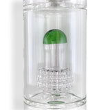 17" Triple Dome Percolator Water Pipe with 14mm Handle Bowl Piece Glass Bong Super Supplys Inc