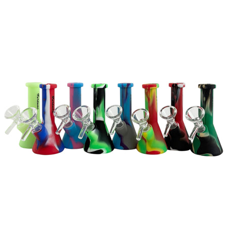 3" Silicone Water-Pipe with Built-In Stem & 14mm Glass Bowl Resin · Silicone · Plastic Bong Fortune
