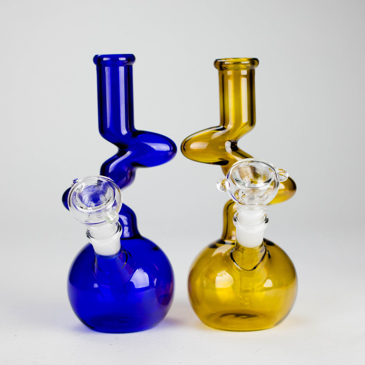 8" Zigzag Glass Bong – Assorted Colors Glass Bong RMG WHOLESALE