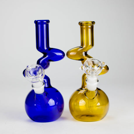 8" Zigzag Glass Bong – Assorted Colors Glass Bong RMG WHOLESALE