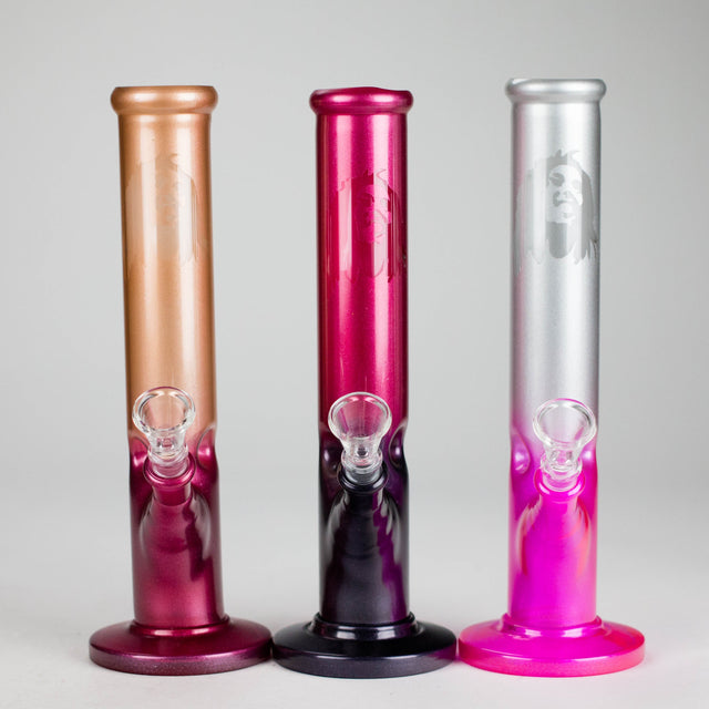 10" Shining Straight Glass Water Bong – Assorted Colors Glass Bong RMG WHOLESALE