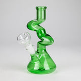 8" Zigzag Glass Bong – Assorted Colors Glass Bong RMG WHOLESALE
