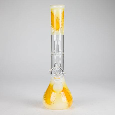 12" Double Perc Glass Water Bong – Fungus Design (Assorted Colors) Glass Bong RMG WHOLESALE
