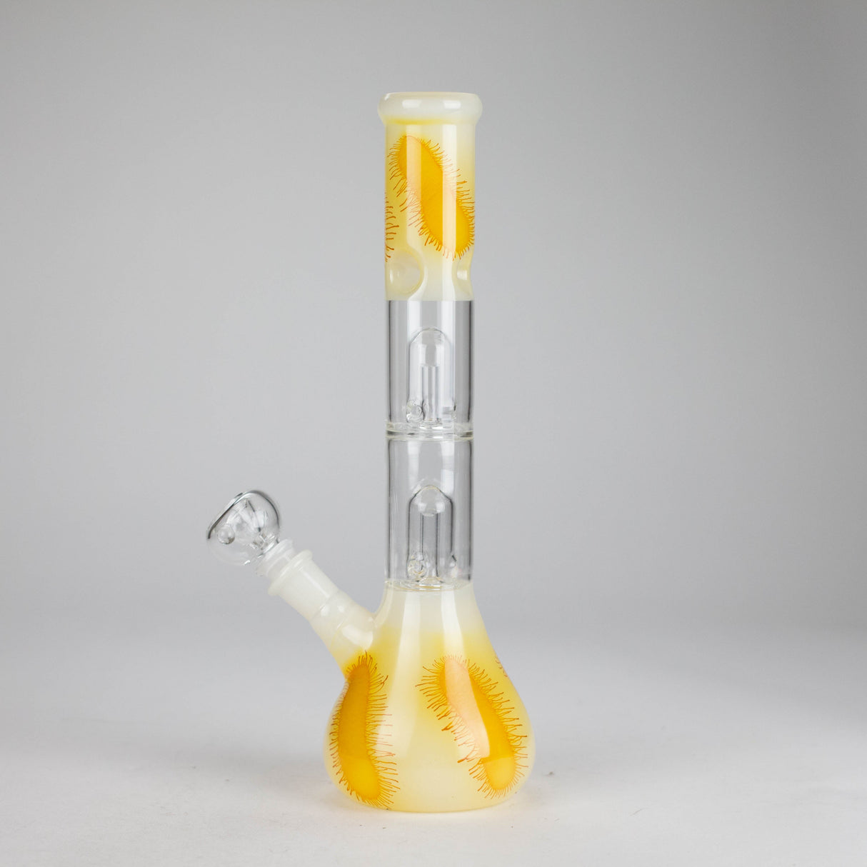 12" Double Perc Glass Water Bong – Fungus Design (Assorted Colors) Glass Bong RMG WHOLESALE