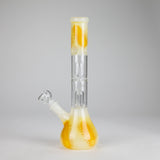 12" Double Perc Glass Water Bong – Fungus Design (Assorted Colors) Glass Bong RMG WHOLESALE