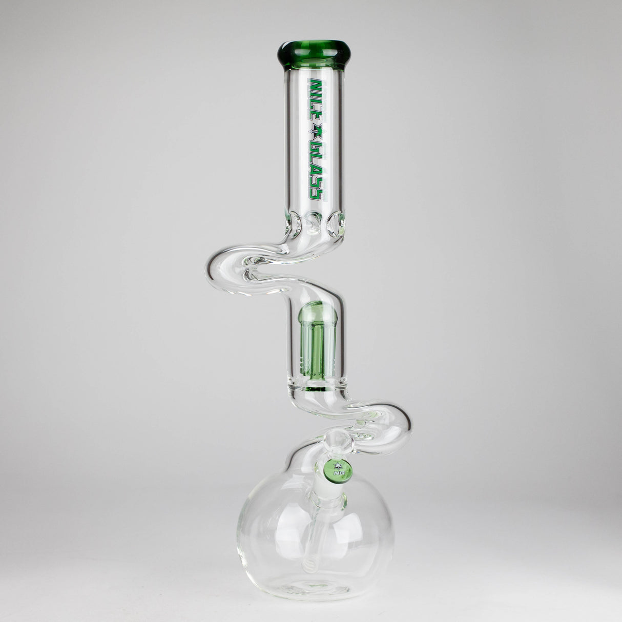 NG | 18" Double Zong 4-Arm Perc Beaker [G2232] Glass Bong High-End Brands Glass GREEN