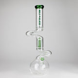 NG | 18" Double Zong 4-Arm Perc Beaker [G2232] Glass Bong High-End Brands Glass GREEN