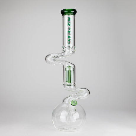 NG | 18" Double Zong 4-Arm Perc Beaker [G2232] Glass Bong High-End Brands Glass GREEN