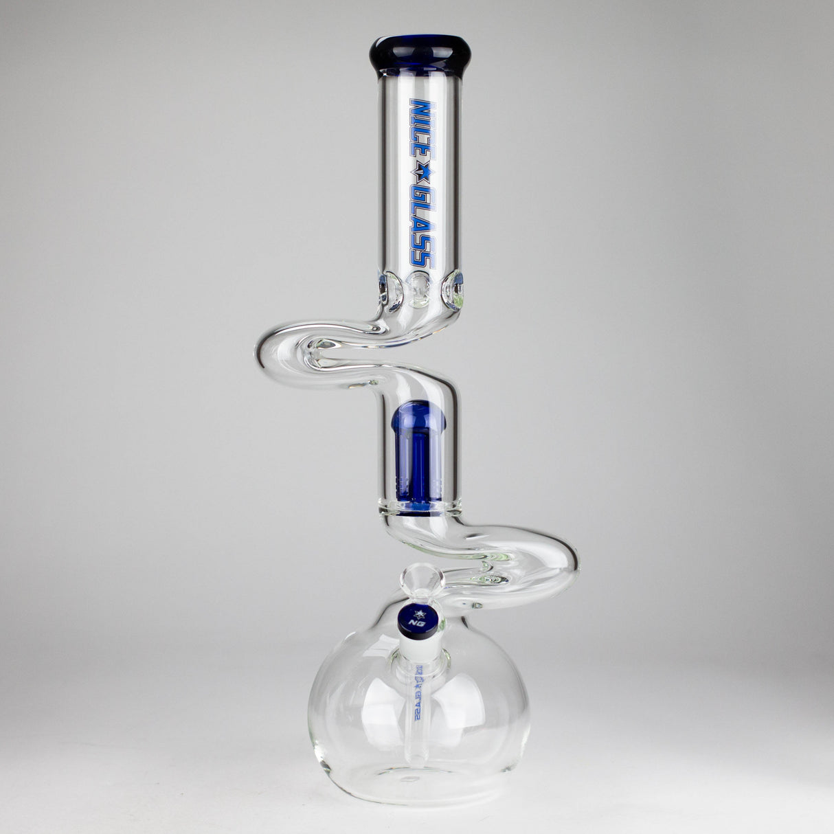 NG | 18" Double Zong 4-Arm Perc Beaker [G2232] Glass Bong High-End Brands Glass BLUE