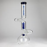 NG | 18" Double Zong 4-Arm Perc Beaker [G2232] Glass Bong High-End Brands Glass BLUE